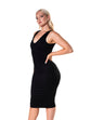 Deep V-Neck Seamless Midi Dress - HeyShape