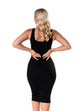 Deep V-Neck Seamless Midi Dress - HeyShape
