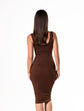 Deep V-Neck Seamless Midi Dress - HeyShape