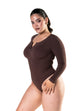 Seamless Long Sleeve Thong Bodysuit - HeyShape
